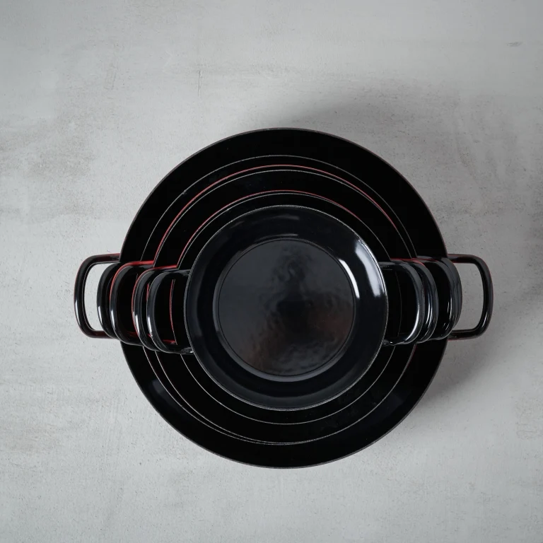 Schlemmerpfanne 30cm Schwarz Emaille