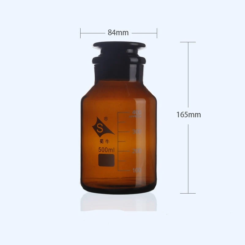 Weithalsflasche, Braunglas, graduiert, 60 ml bis 1.000 ml