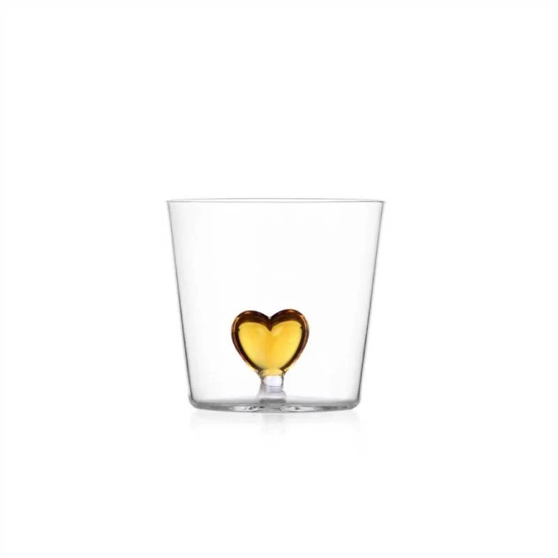 Ichendorf Milano Cuore Tumbler 30cl in Vetro Borosilicato Giallo