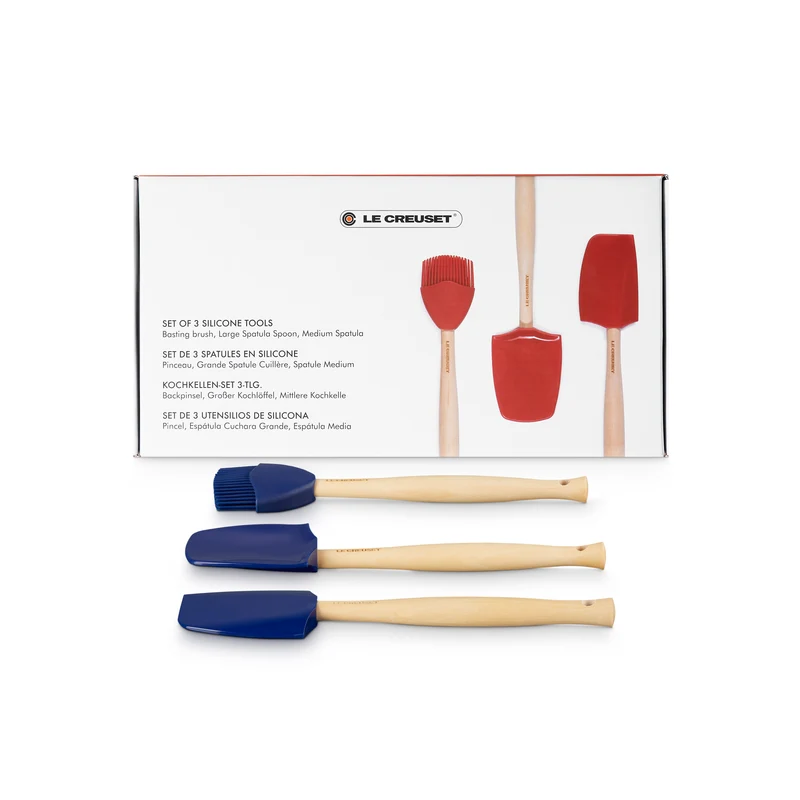 Le Creuset Premium Spatel-Set 3-teilig „Azure“