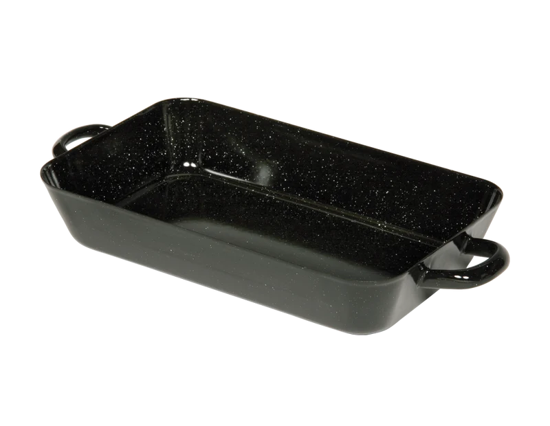 Bratpfanne 29x18x5cm Schwarz Emaille Profi