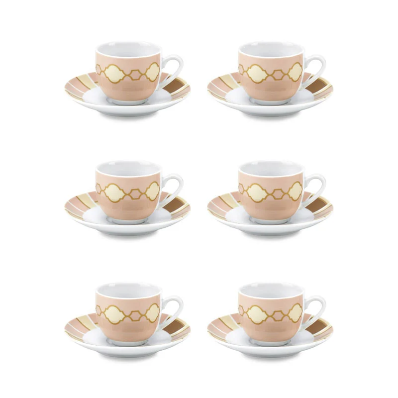 Fade Set 6 Tazze Caffè Helena in Porcellana 100 ml
