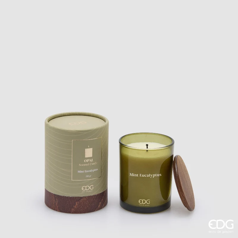 EDG Enzo De Gasperi Candela Opal in Vetro H10 cm Mint Eucalyptus