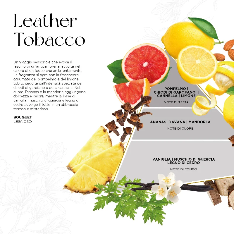 EDG Enzo De Gasperi Candela Opal in Vetro H10 cm Leather Tobacco