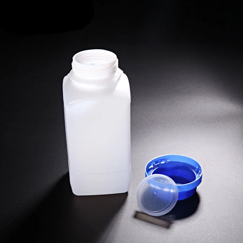 Vierkantflaschen mit Schraubverschluss, Kunststoff PE, Fassungsvermögen 60 ml bis 1.000 ml