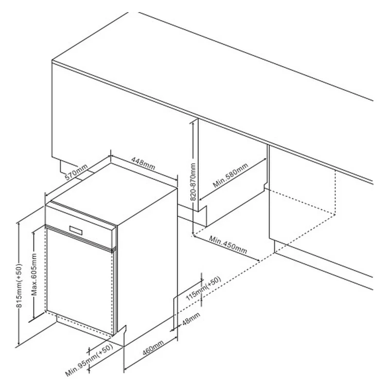 Amica EGSP 561 000 E Geschirrspüler teilintegriert 45cm 10 Maßgedecke D