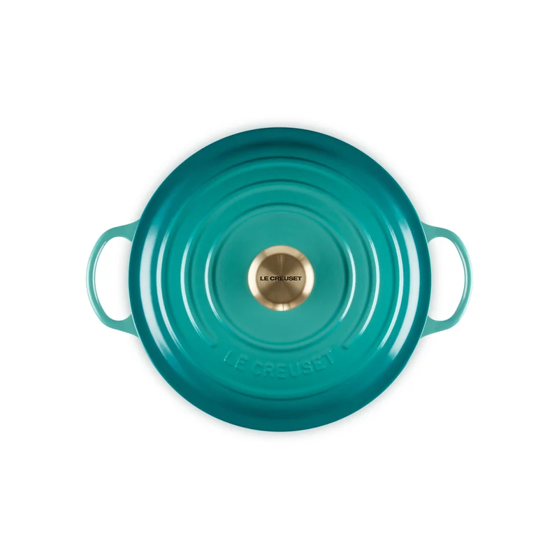 Le Creuset Marmite Bratentopf Signature „Bleu Riviera“ Ø26cm / 4,1L