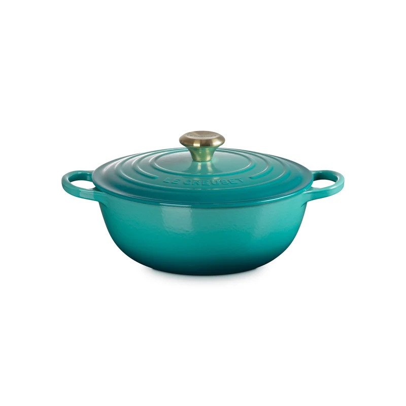 Le Creuset Marmite Bratentopf Signature „Bleu Riviera“ Ø26cm / 4,1L
