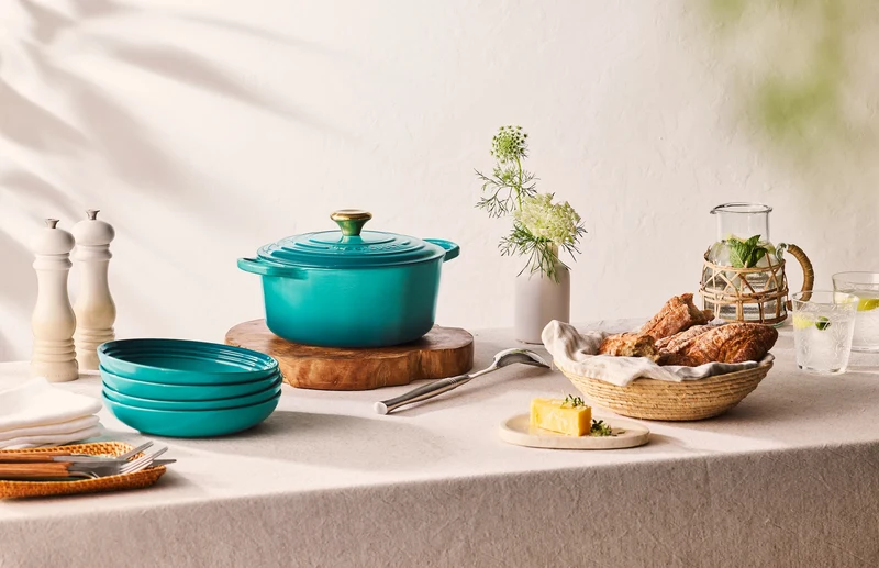 Le Creuset Signature 'Bleu Riviera' Bratpfanne Ø28cm