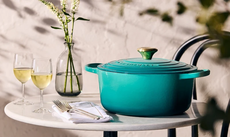 Le Creuset Signature Braadpan 'Bleu Riviera'
