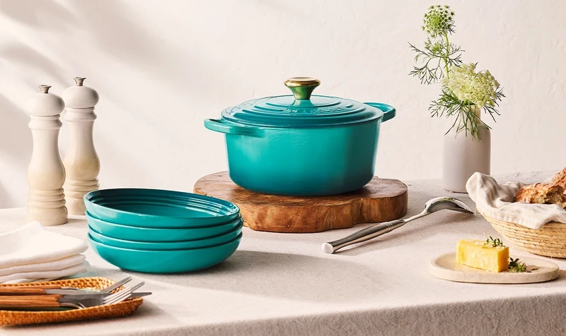 Le Creuset Signature Braadpan 'Bleu Riviera'