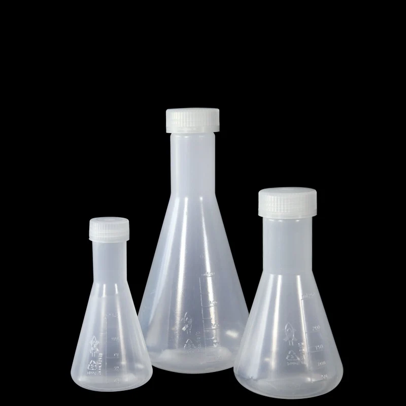 Erlenmeyerkolben mit Schraubverschluss, Kunststoff PP, Fassungsvermögen 125 ml bis 500 ml