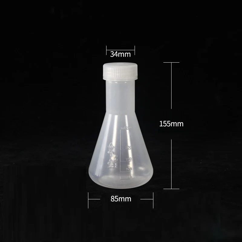Erlenmeyerkolben mit Schraubverschluss, Kunststoff PP, Fassungsvermögen 125 ml bis 500 ml