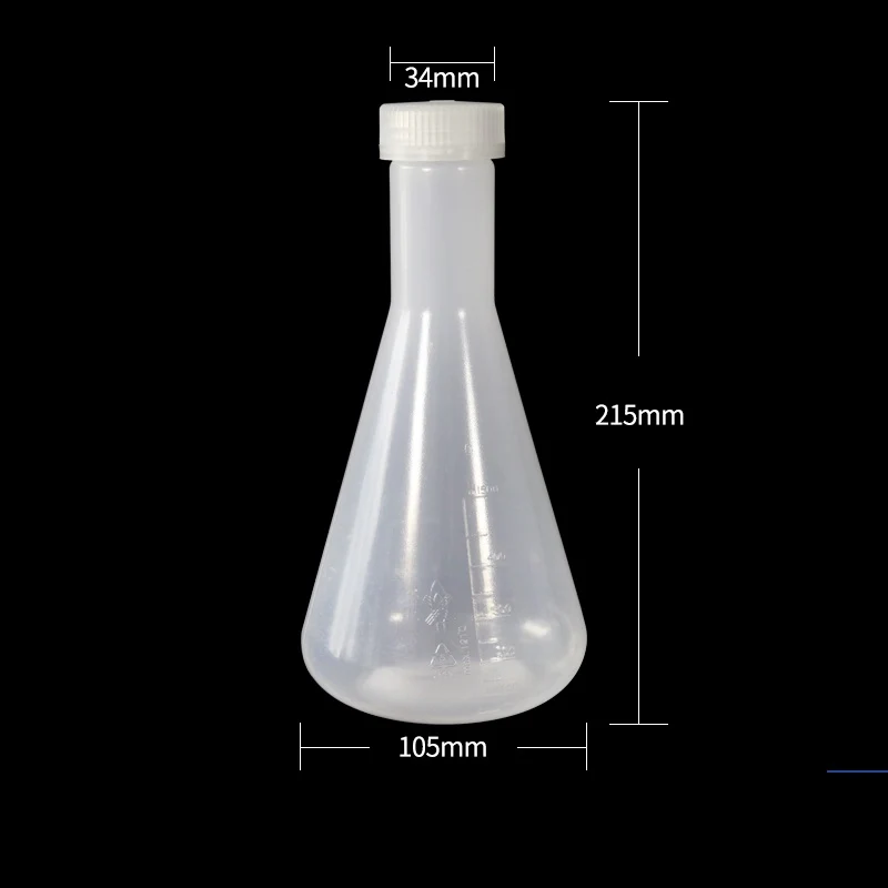 Erlenmeyerkolben mit Schraubverschluss, Kunststoff PP, Fassungsvermögen 125 ml bis 500 ml