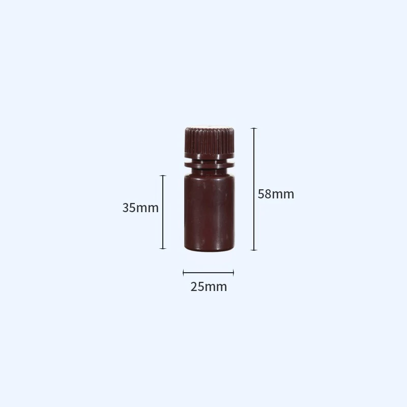 Weithalsflaschen mit Schraubverschluss, Kunststoff PP, braun, Fassungsvermögen 8 ml bis 1000 ml