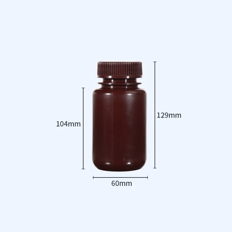 Weithalsflaschen mit Schraubverschluss, Kunststoff PP, braun, Fassungsvermögen 8 ml bis 1000 ml