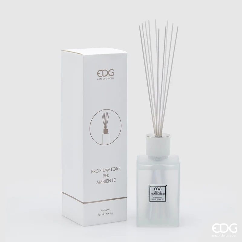 EDG Enzo De Gasperi Profumatore Quadrato con Bastoncini 1200 ml Pure Island