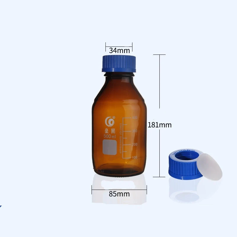 GL45 Gewindeflasche, Schraubkappen mit Bohrung und Septum, Braunglas, 100 ml bis 1000 ml