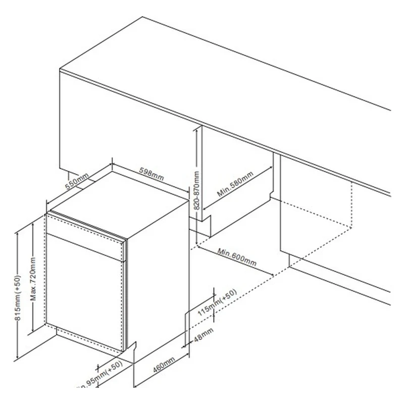 Amica EGSPV 597 916 Geschirrspüler vollintegrierbar 60cm 13 Maßgedecke D