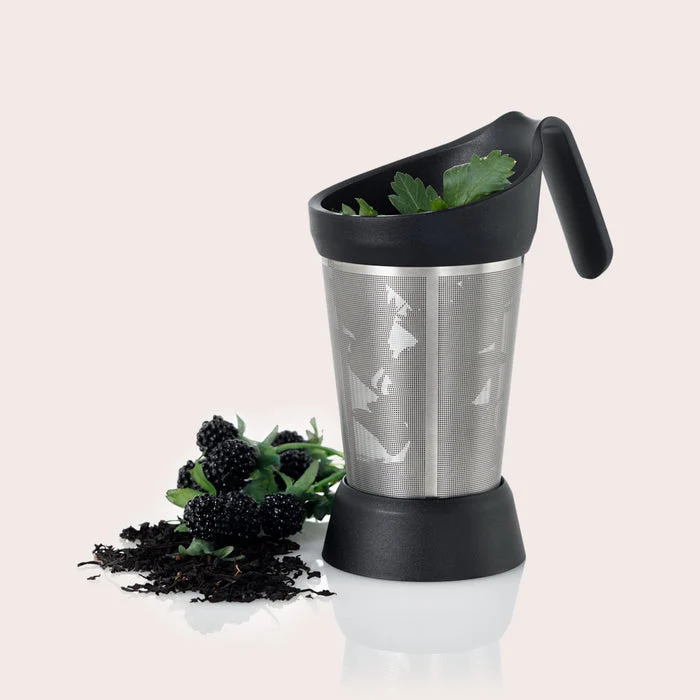 Teefilter Grantea, mit Abtropfständer, Edelstahl/Kunststoff, D: 7,7 cm, H: 15 cm
