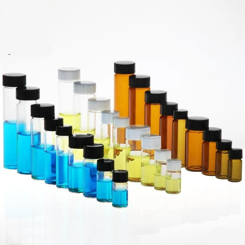 100 Stk./Pack Probenfläschchen mit Gewinde, Braunglas, Fassungsvermögen 1 bis 60 ml
