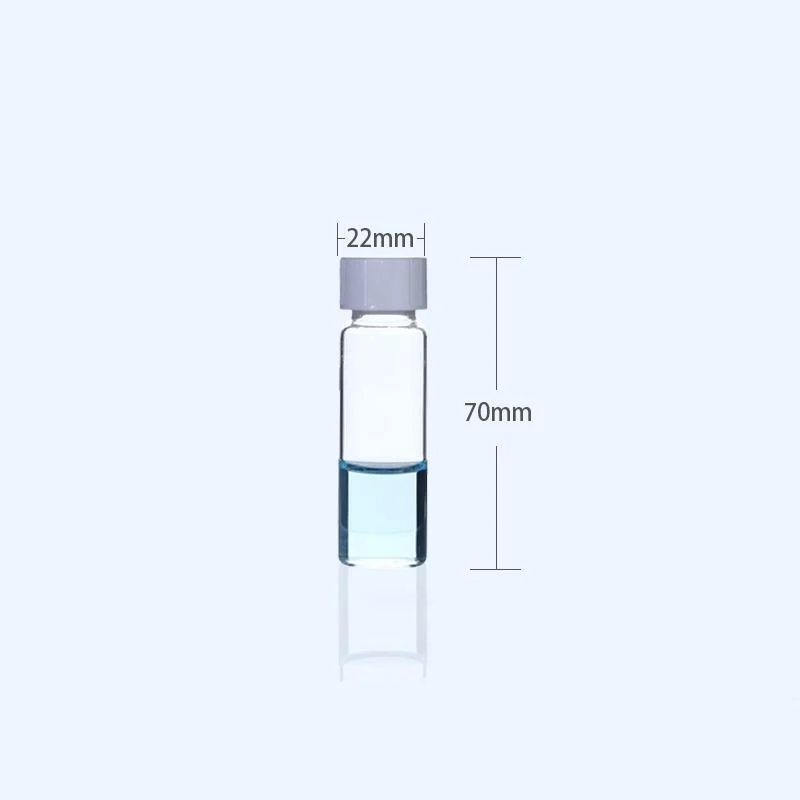 100 Stk./Pack Probenfläschchen mit Gewinde, Klarglas, Fassungsvermögen 1 bis 60 ml