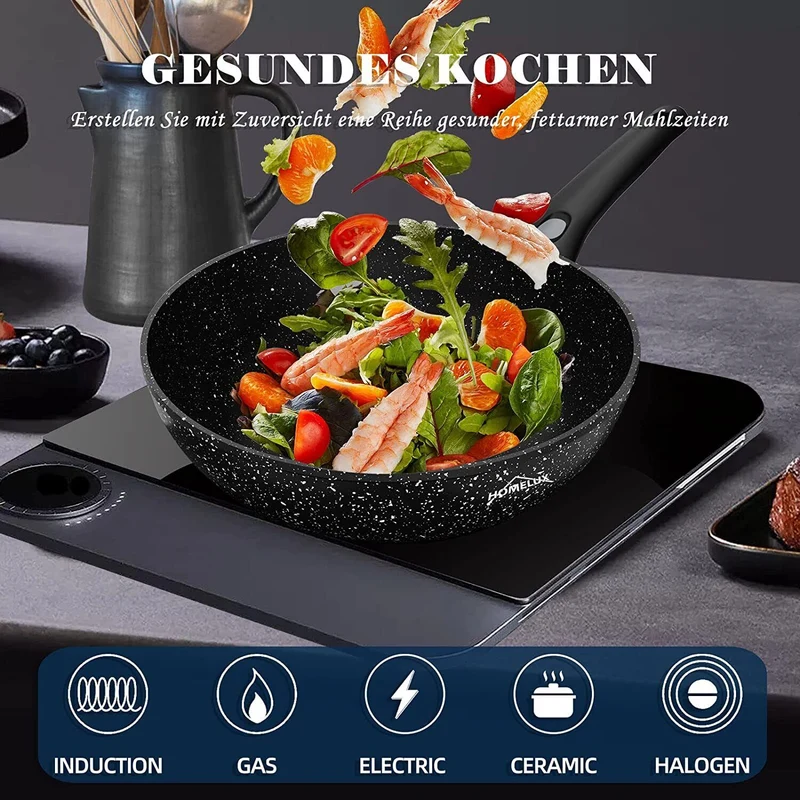 Wok Pfanne Wokpfanne Mit Deckel Abnehmbar induktion