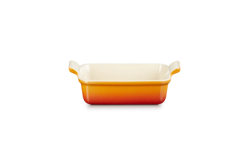 Rechteckige Auflaufform von Le Creuset, Farbe „Orangerot“