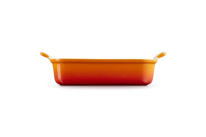 Rechteckige Auflaufform von Le Creuset, Farbe „Orangerot“
