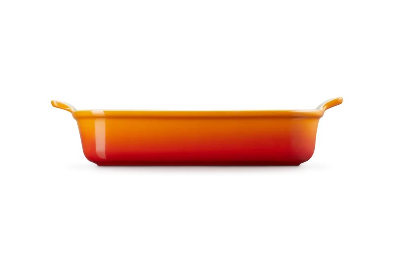 Rechteckige Auflaufform von Le Creuset, Farbe „Orangerot“