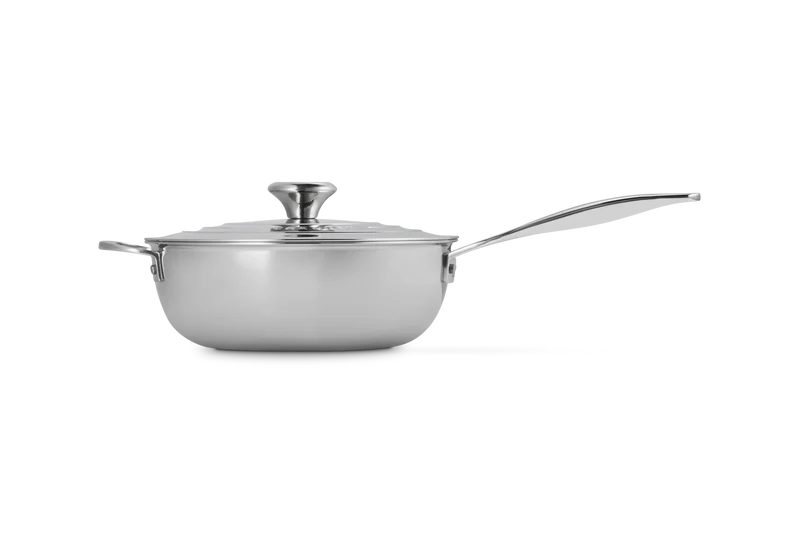 Le Creuset Konische Bratpfanne / Chefpfanne mit Antihaftbeschichtung Ø24cm / 3,3L 'Stainless Steel Signature'