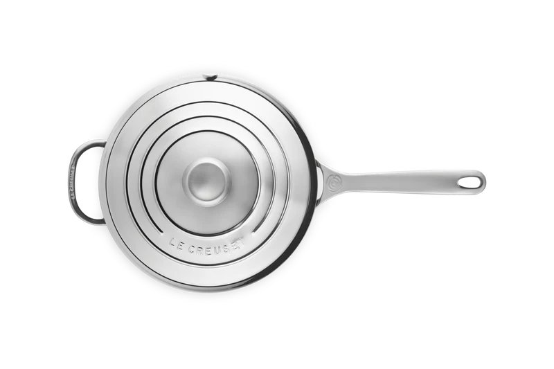 Le Creuset Konische Bratpfanne / Chefpfanne mit Antihaftbeschichtung Ø24cm / 3,3L 'Stainless Steel Signature'