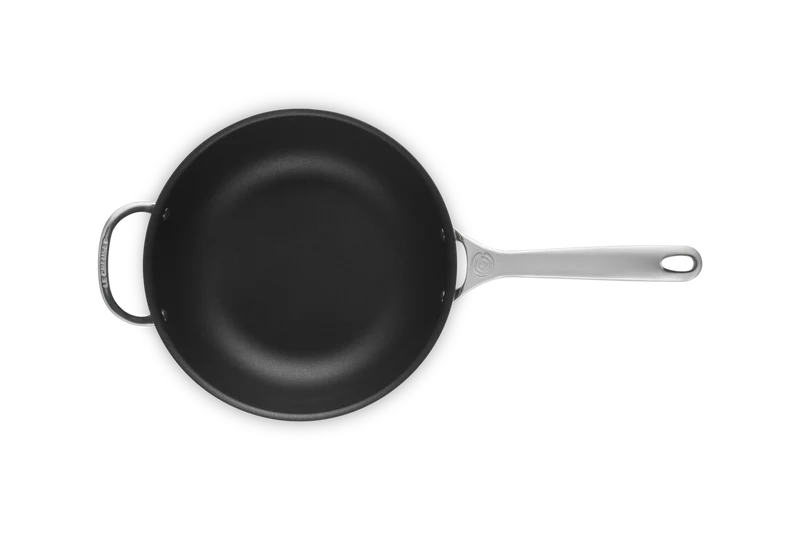 Le Creuset Konische Bratpfanne / Chefpfanne mit Antihaftbeschichtung Ø24cm / 3,3L 'Stainless Steel Signature'