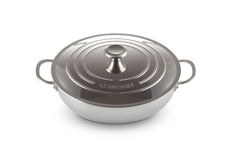 Le Creuset Provençal Bratpfanne / Flache Schmorpfanne Ø30cm / 4,3L 'Edelstahl Signature'