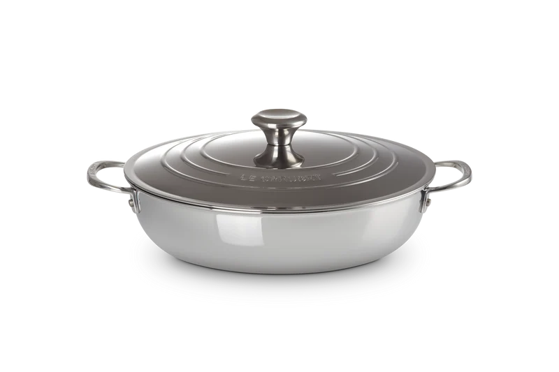 Le Creuset Provençal Bratpfanne / Flache Schmorpfanne Ø30cm / 4,3L 'Edelstahl Signature'