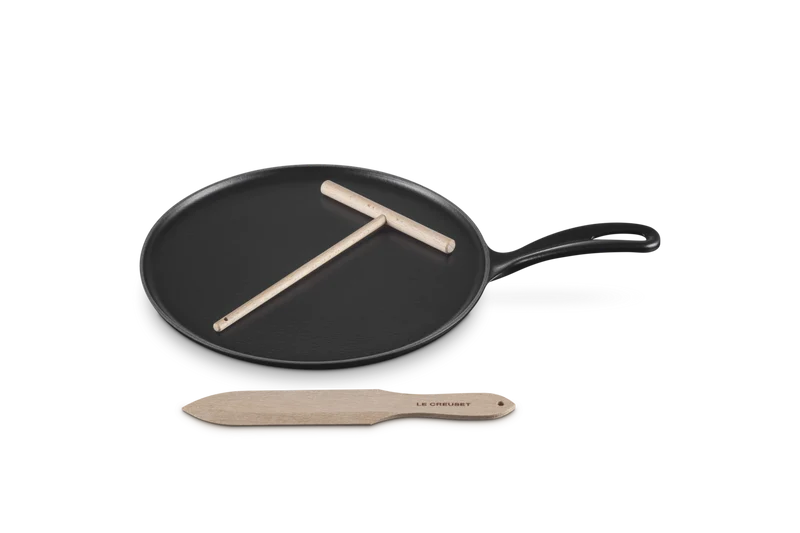 Le Creuset Pfannkuchenpfanne aus Gusseisen, „Matt Schwarz“, Ø 27 cm