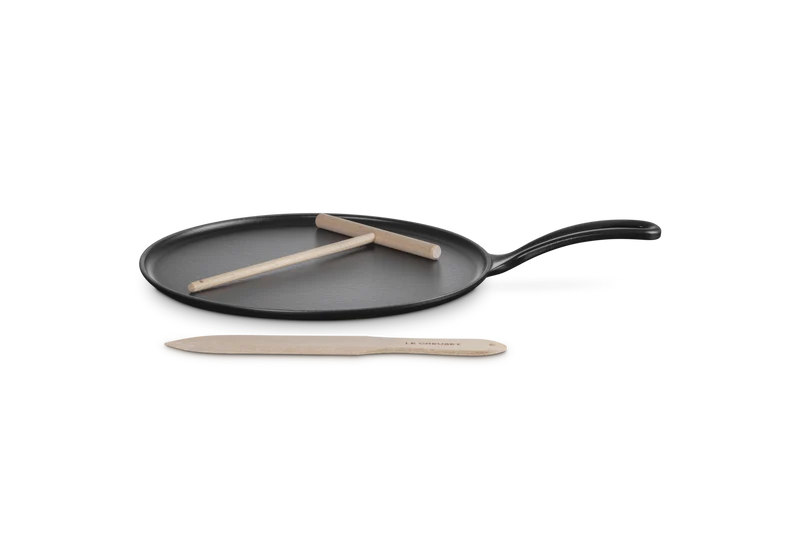 Le Creuset Pfannkuchenpfanne aus Gusseisen, „Matt Schwarz“, Ø 27 cm
