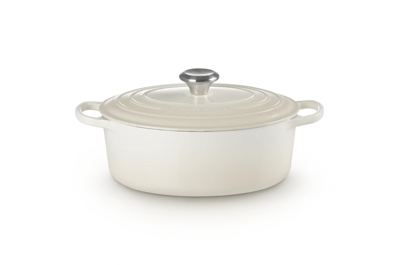 Le Creuset Ovaler Schmortopf Signature „Meringue“
