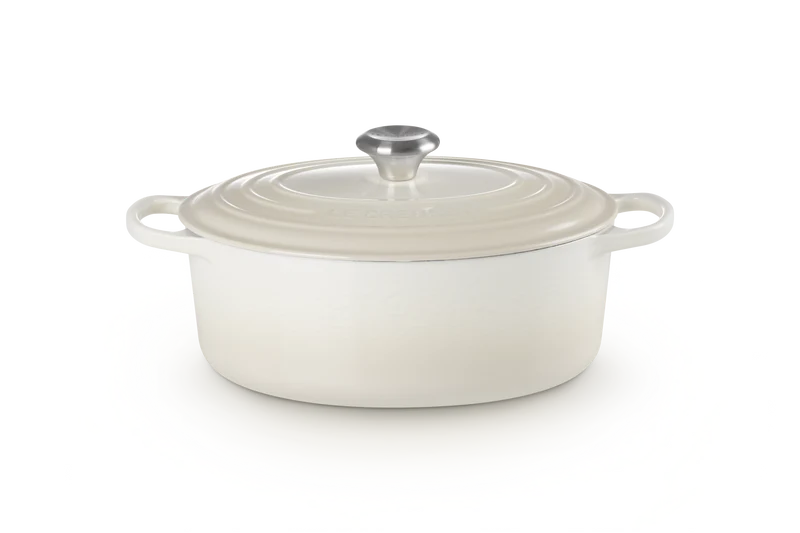 Le Creuset Ovaler Schmortopf Signature „Meringue“