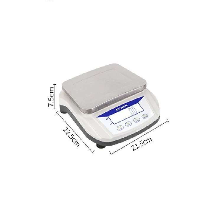 Tischwaage mit Wägeplatte aus Edelstahl, Bereich 200 bis 5.000 g, Ablesbarkeit 0.1 g