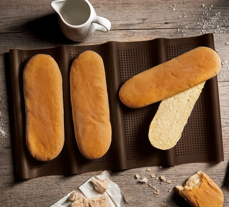 Silikon-Mini-Baguetteform 4-fach 32,5x20,5cm - für kleine Baguettes