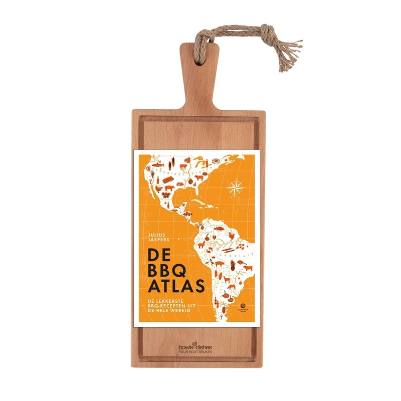 Schüssel- und Teller-Set – Steakbrett aus reinem Holz PH1549 + Der BBQ-Atlas