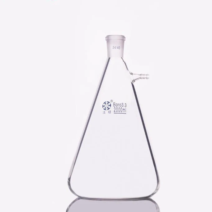 Saugflasche in Form von Erlenmeyer mit Normschliff, Kapazität 125 bis 20.000 ml