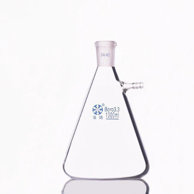 Saugflasche in Form von Erlenmeyer mit Normschliff, Kapazität 125 bis 20.000 ml