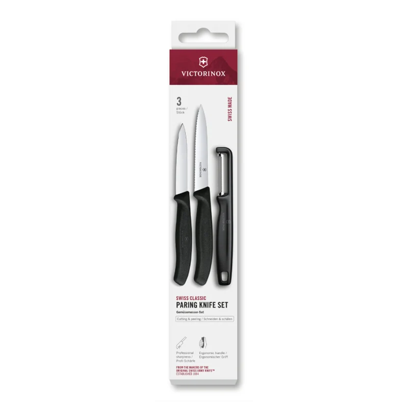 Victorinox 3-teiliges Swiss Classic Schälmesserset mit Sparschäler