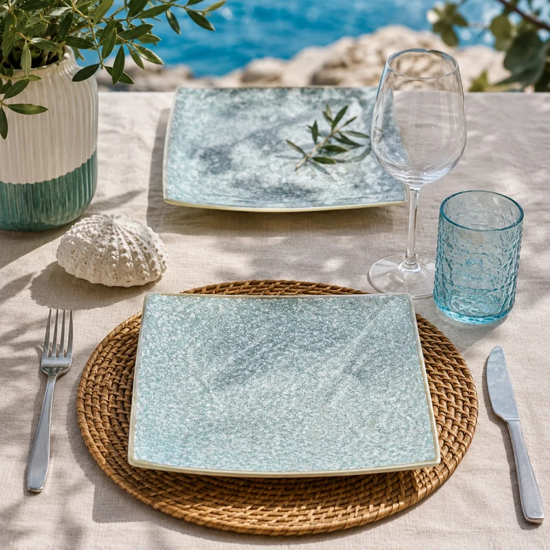Tognana Set 6 Piatto Quadro Acqua Oh2o 24 Cm