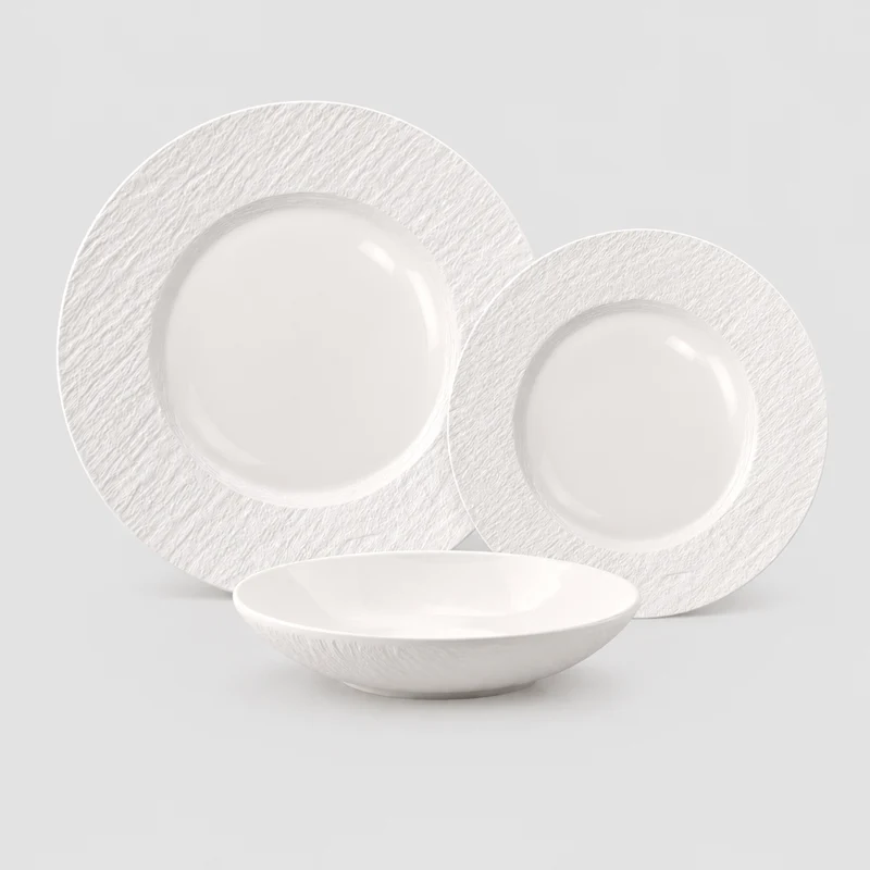 Villeroy & Boch Servizio Tavola 18 Pezzi Manufacture Ice Bianco in Porcellana