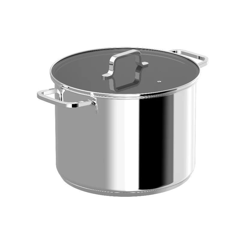 BergHOFF Pentola Grande con Coperchio Helix D28 cm in Acciaio Inox
