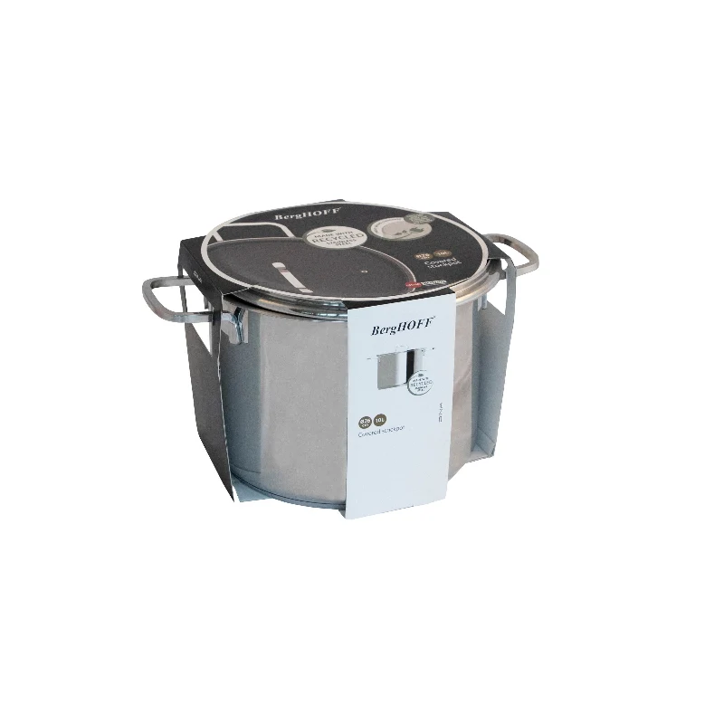 BergHOFF Pentola Grande con Coperchio Helix D26 cm in Acciaio Inox