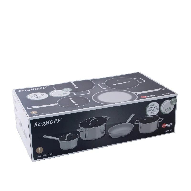 BergHOFF Batteria di Pentole 7 Pezzi Helix in Acciaio Inox